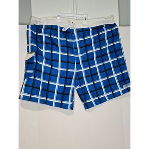 Maui and Sons Blue Plaid Board Shorts | Men's Size XL